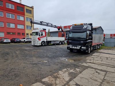 DAF CF 85.510 – 8x2 – odtahový speciál – EURO 6 / VOLVO FH – 6x2 – valník + HR-FASSI – EURO 6 